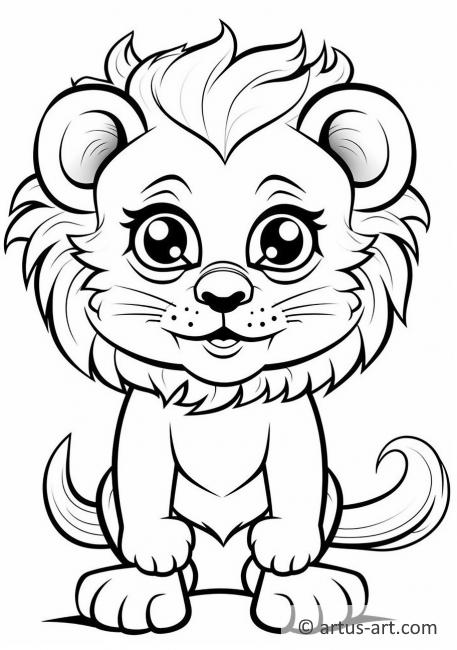 Page de coloriage de lion mignon